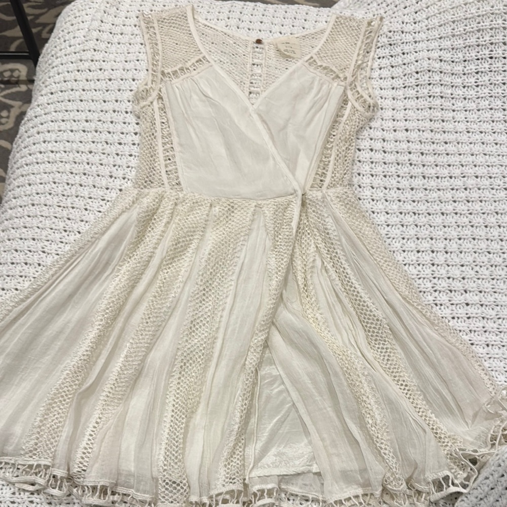 Free People Cream V-Neck Sundress for Weddings